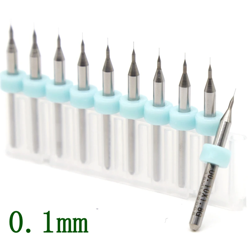 0.1mm PCB Drill Kit 10PCS Group Metal Woodworking CNC Routers Iron Aluminum Miniature Hand Drilling Tools Laser Cutting Tools