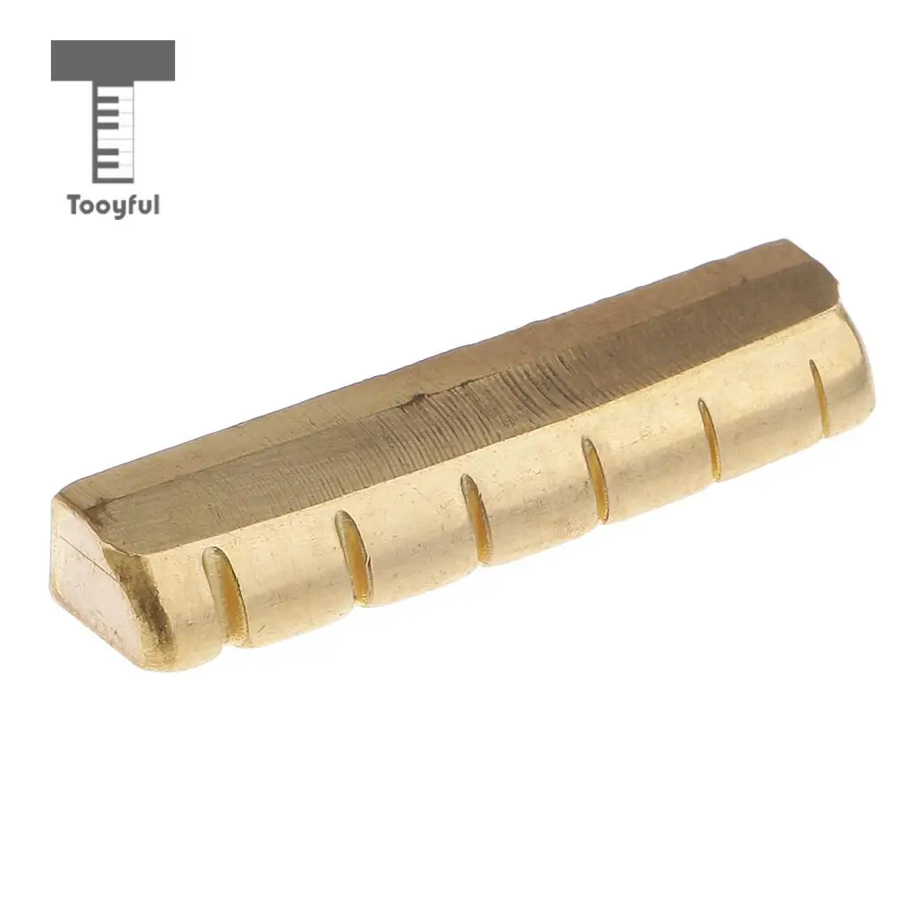 43x6mm Acoustic Folk Guitar Bridge Nut Slotted Brass for String Instruments
