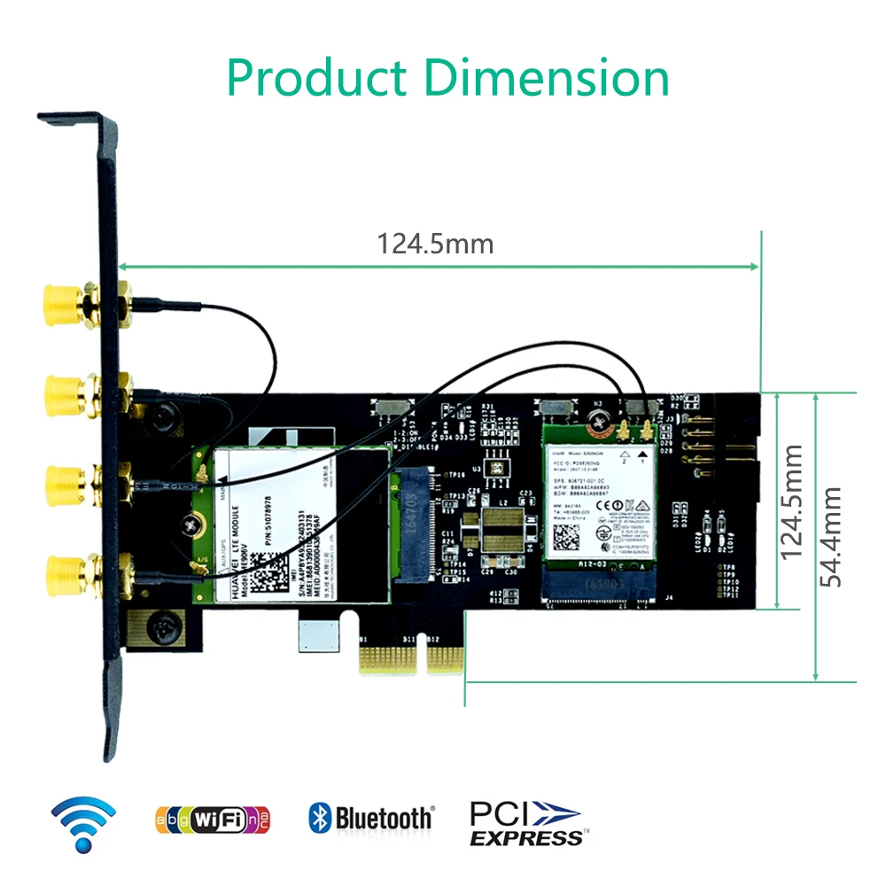 Imagem -04 - Ngff M.2 Chave a para Pci-e x1 Adaptador para Wi-fi e Cartão Bluetooth Adpater Pcie x1 Cartão Wi-fi Pci-e Adpater