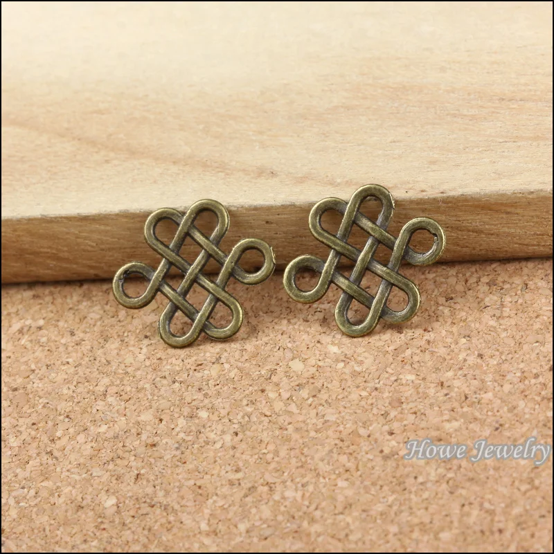 

Wholesale vintage 400pcs antique bronze Chinese knot pendant charm fit for European Necklace diy jewelry Findings 10098
