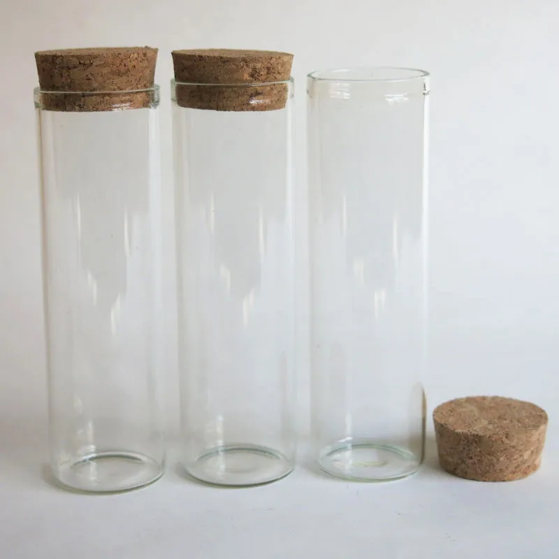 360 x 50ml Empty Glass Clear Tube with Cork Stopper 50cc Glass Bottle with Cork Clear Container Used for Display Jewelry