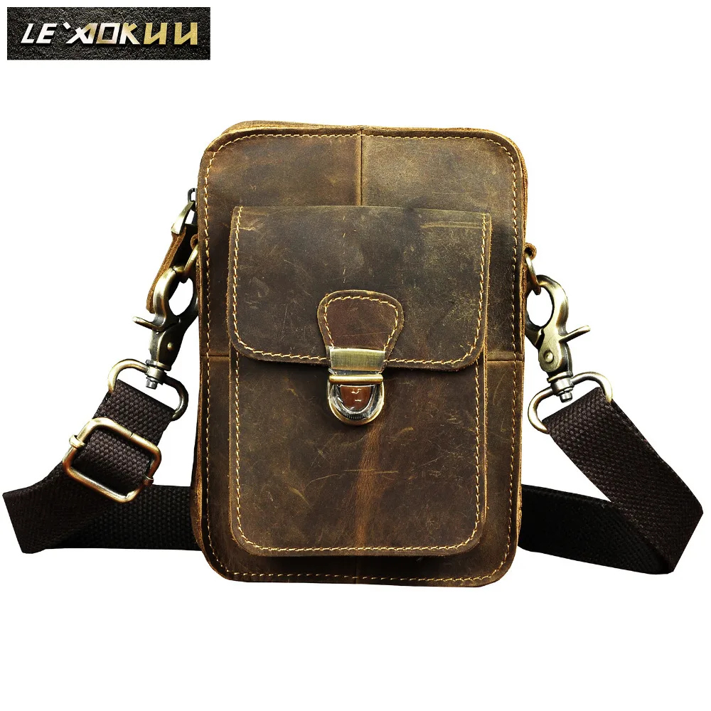 Pánský móda kůže multifunkce cestovní cross-body kurýr brašna design 6