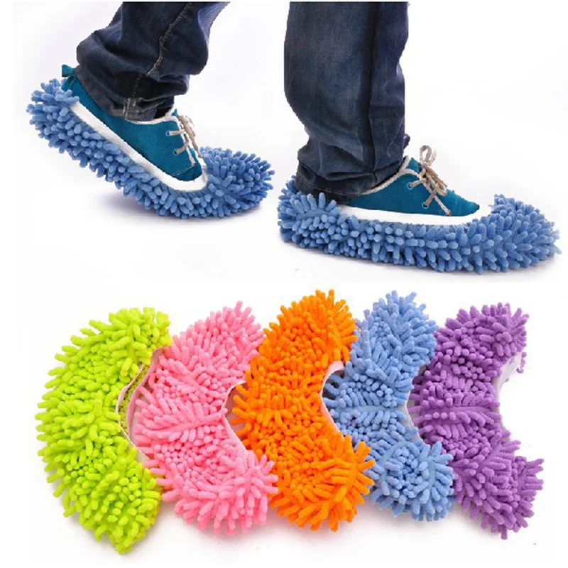 1pc Portable Dust Mop Slipper Lazy House Floor Cleaner Polishing Cleaning Easy Foot Sock Shoe Cover Mops New 5Colors