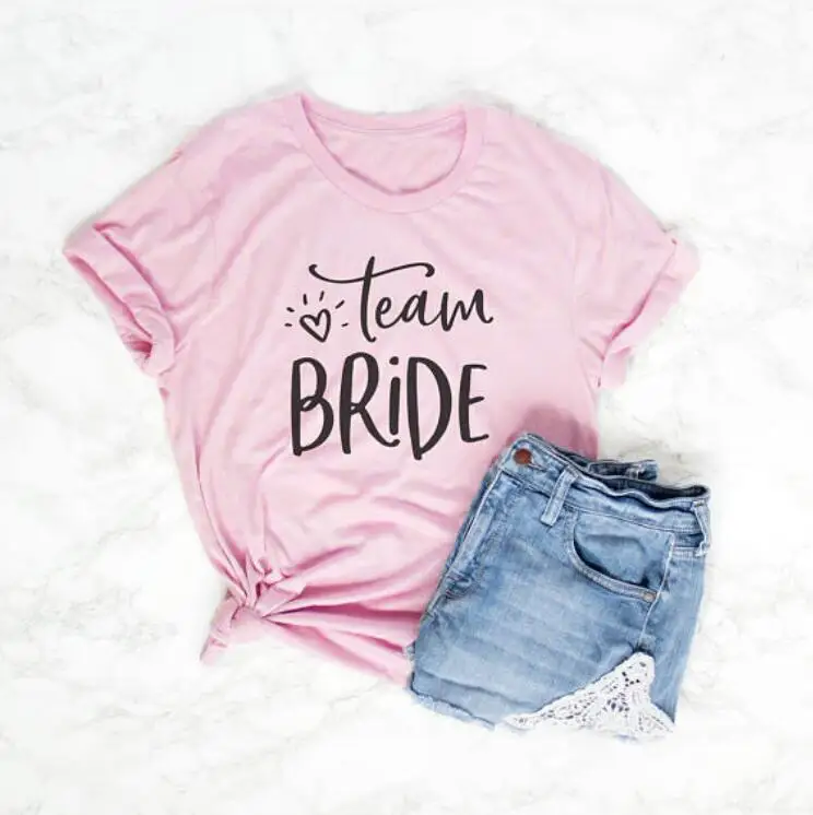 Skuggnas Team bride couple t-shirt grunge 90s fashion bride squad clothing pretty women fashion tee Weeding tumblr T shirt