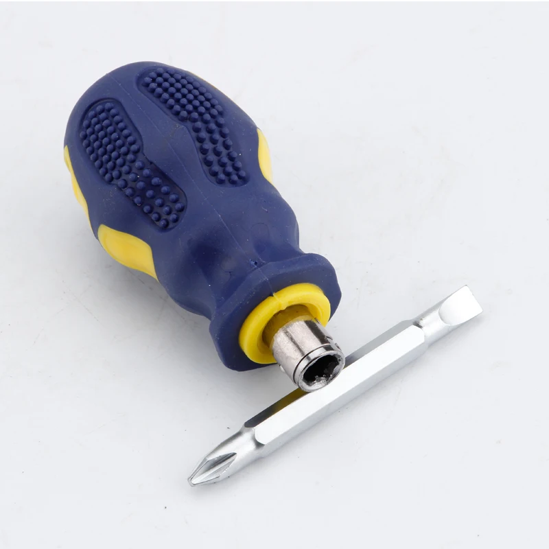 1Pcs Mini Screwdriver Multifunction Cross Shaped screw driver Slotted Flat DIY Repair tools magnetic short small screwdriver