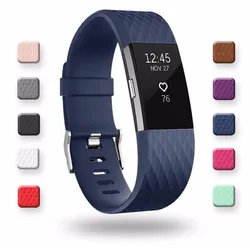 3D Silicone Replacement Straps For Fitbit Charge 2 Band Smart Watch Bracelet For Fitbit Charge2 Band Wristband Strap