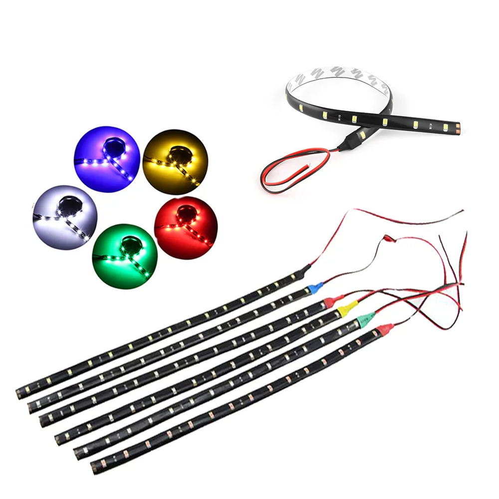 Y 10X Car Strip Light 15LED Motorcycle Flexible Bar 30CM 3528 SMD Under Tube Underglow Underbody Boat Atmosphere Decorative Lamp