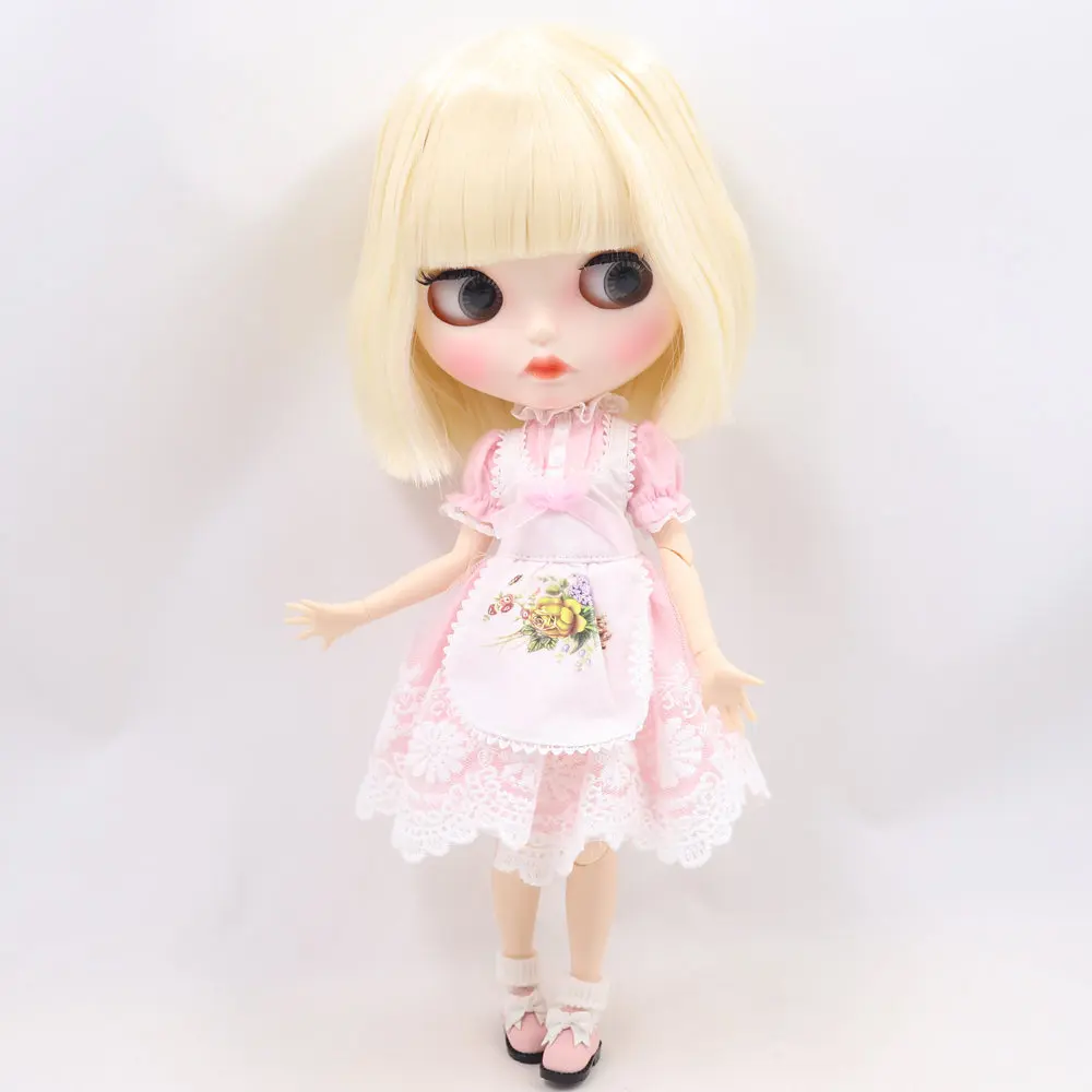 ICY DBS Blyth Doll No.BL340 Blonde hair Carved lips Matte customized face  Joint body 1/6 bjd