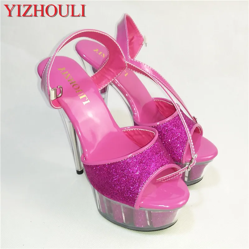 Women Sandals Buckle Strap Toe Thin Heels Shoes 15cm High Heels Peep Toe Wedding Dance Shoes