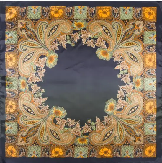 Fashion Scarf Women Luxury Brand Classical Cashew Hijab Silk Satin Shawl Scarf Foulard Square Head Scarves Wraps 2019 New Design view 3