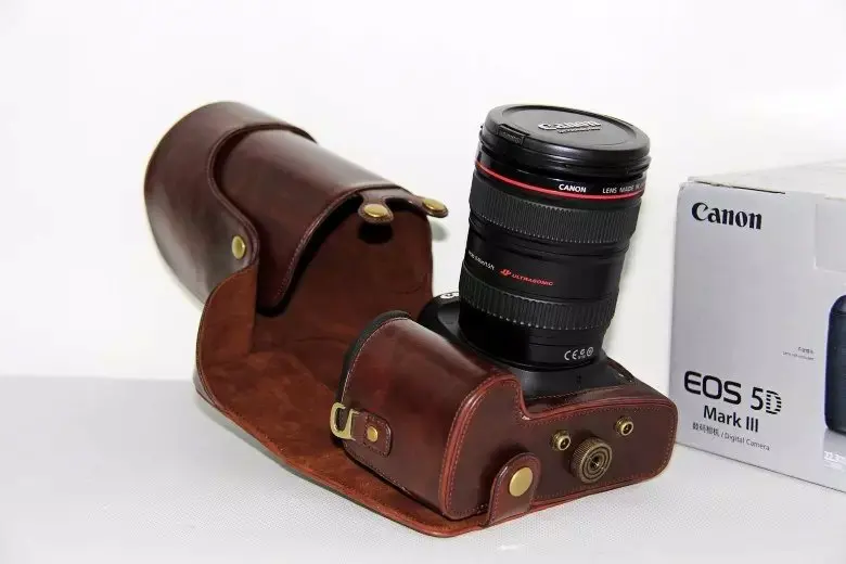 PU 가죽 카메라 가방 케이스 커버, 캐논 EOS 5D 마크 III II 5D3 5D2 24-105 18-55 18-135 렌즈