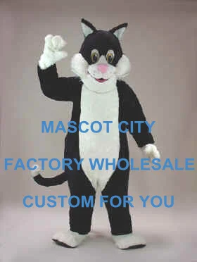 

Black Cat Mascot Costume Cartoon Character Adult Size Theme Carnival Party Cosply Mascotte Outfit Suit FIT Fancy Dress SW971