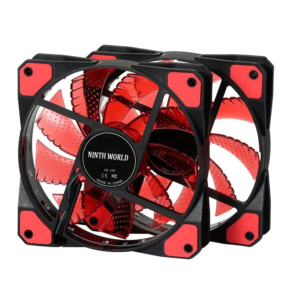 120mm PC Computer 16dB Ultra Silent 15 LEDs Case Fan Heatsink Cooler Cooling w/ Anti-Vibration Rubber,12CM Fan,12VDC 3P IDE 4pin