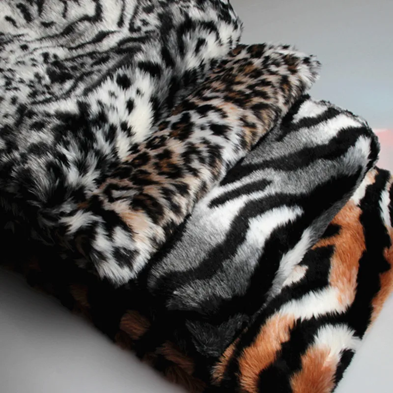 Leopard Tiger stripes plush faux fur fabric,1-2cm pile felt,Photograph Background cloth,Car decorative mats,150cm*50cm/pcs