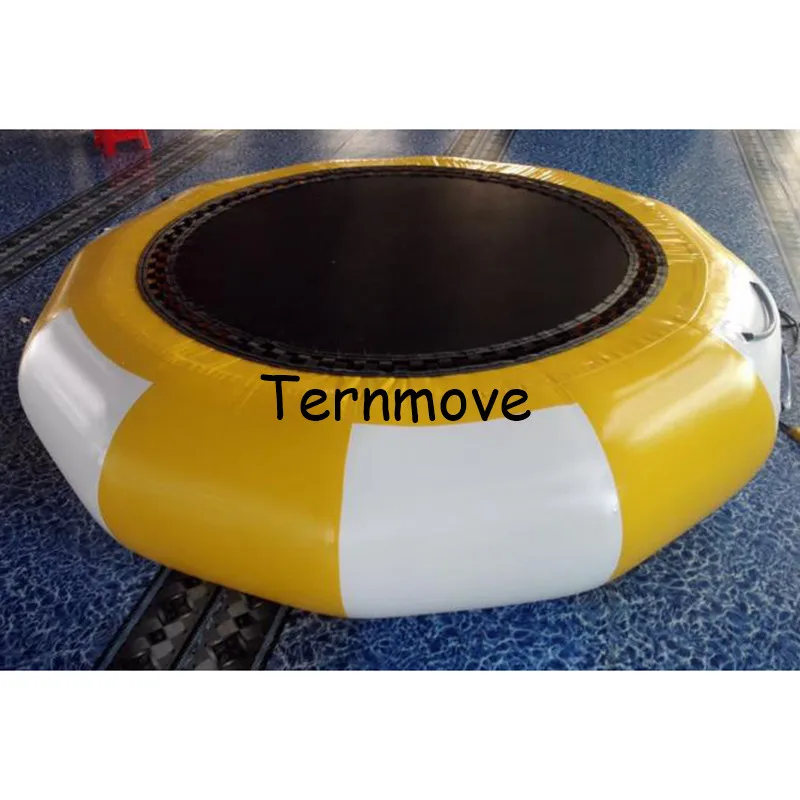 inflatable water air bouncer Bounce Swim Platform Gymnastics Trampoline water jumper floating water park