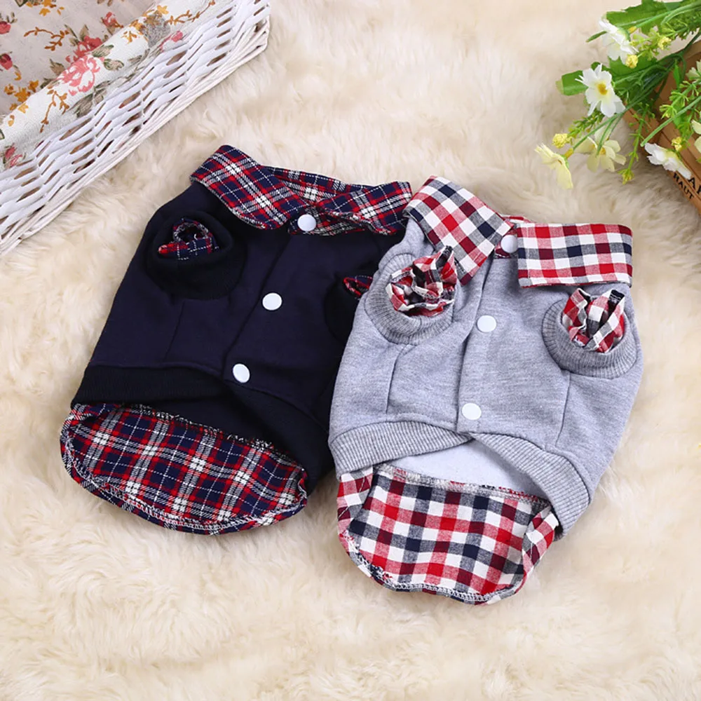 1pcs Leisure Plaid Pet Dog Clothes For Small Dogs Outfit POLO Shirt Dog Sweatshirt Puppy Pet Clothing Chihuahua Coat Pet Clothes