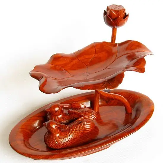 Rosewood crafts wedding gift wood carved ornaments Yuanyang water a harmonious union lasting a hundred years wedding gifts