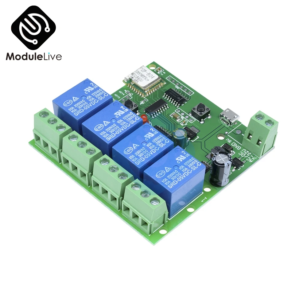 4CH 4 Channel Wireless Wifi Relay Module Phone APP Wireless Remote Control Switch Jog Self-Lock Interlock For Smart Home Board