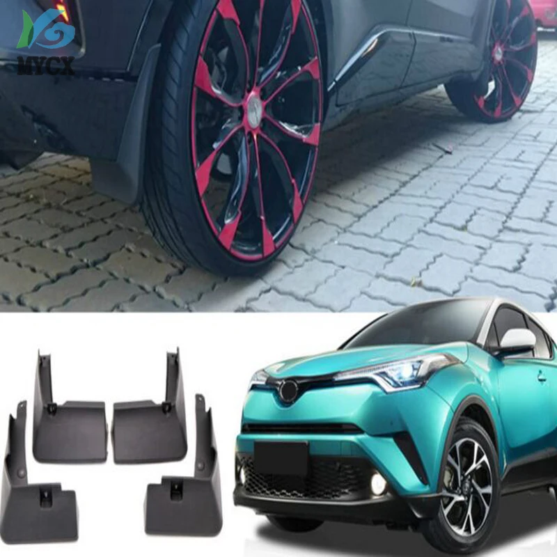 

For Toyota C-HR CHR 2016 2017 2018 219 2020 Car Styling Exterior Black Mud Guard Mud Guard Fenders Splash Flaps Cover 4PCS