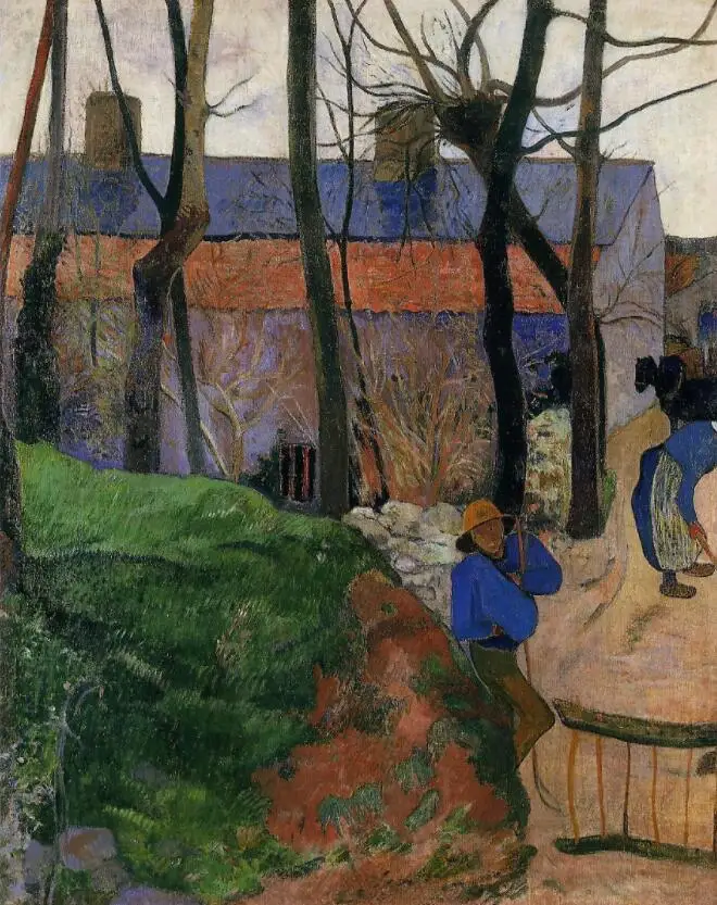 

High quality Oil painting Canvas Reproductions Houses in le Pouldu (1890) by Paul Gauguin hand painted