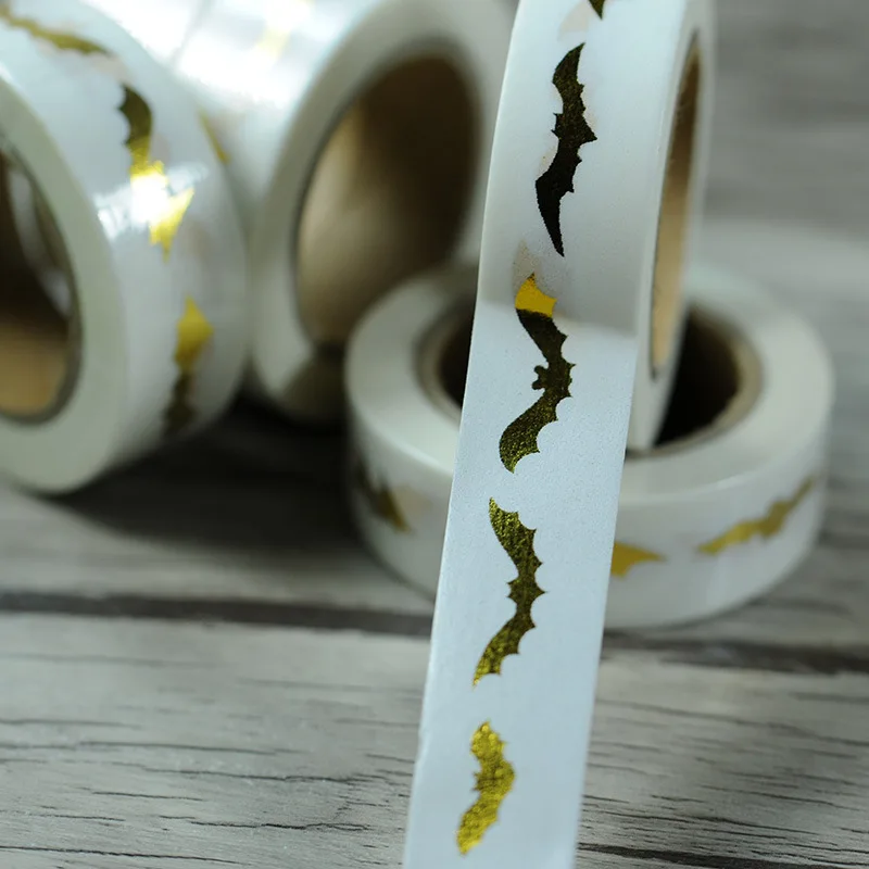 Free shipping halloween golden foil stamping washi paper  tape/golden flittermouse  washi tape 15mm*10m