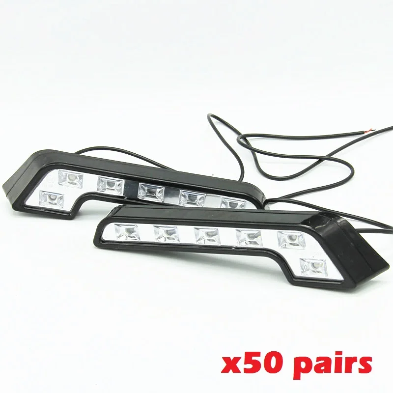 

50 pairs L shape DRL daytime running light 6500K car fog light
