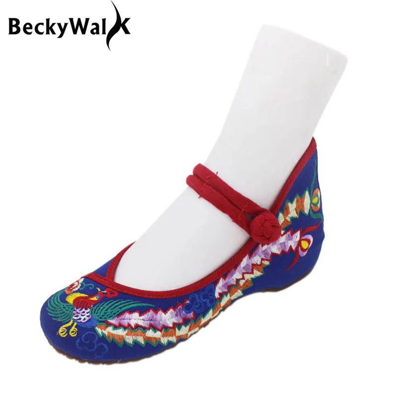 Spring Women Shoes Embroidered Mary Jane Casual Flats Shoes Chinese Style Cloth Shoes Woman Large Size 41 42 43 WSH2287