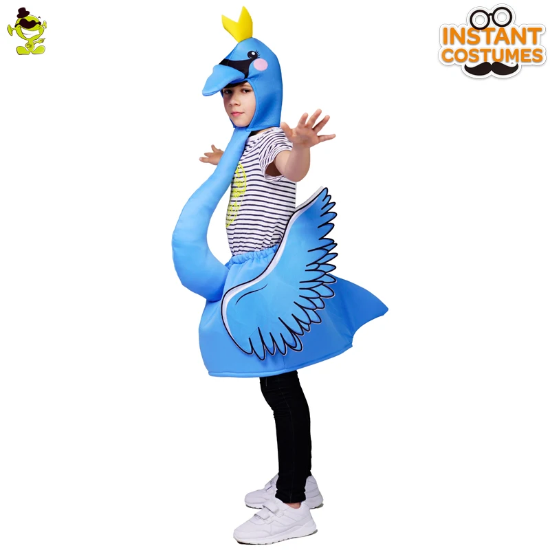 

QLQ Purim Holiday Children's Blue Flamingo Costume Christmas Party Cosplay Cute Boy's&Girl's Flamingo Party Costumes