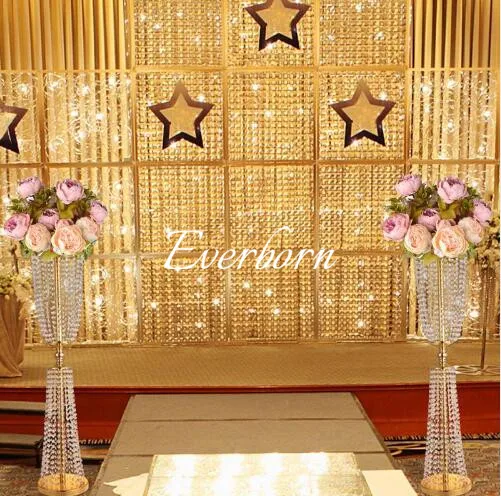 crystal flower stand wedding centerpiece flower chandeliers decoration metal flower holder 10 pcs per lot without flower