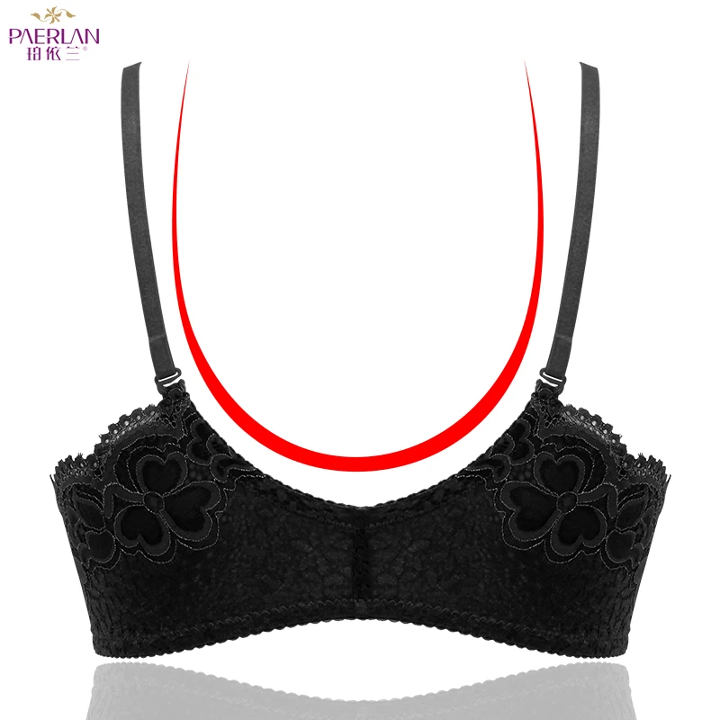 Paerlan Summer Lace Glossy Seamless Wire Free Front Buckle Sexy Bra For Women Super Push Up Underwear Women Backless Strapless