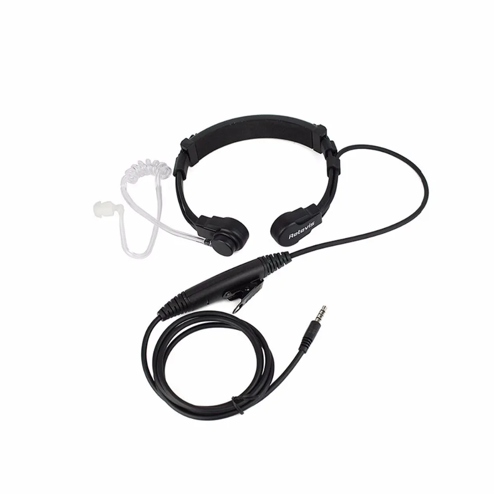 Retevis R-151 1Pin 3.5mm PTT Throat Mic Flexible Earpiece Covert Air Tube Headset Headphone For Mobile Phone/Speakers/Computers