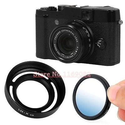 

2pcs/1set New slim 40mm MC- UV filter + metal Lens hood for fuji fujifilm LH-X10 X10