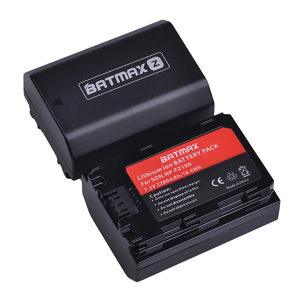 Batmax NP-FZ100 FZ100 2280mAh bateria + nowy LED podwójna ładowarka usb dla sony alpha 9 A9 9R A9R 9S A9S A7RIII A7R3 7RM3 A7m3 BC-QZ1