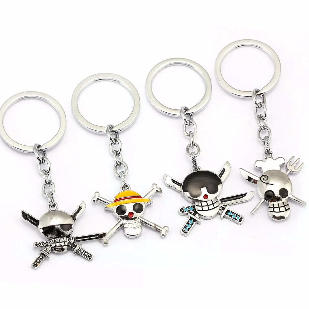 1Pc Trinkets Keychain Key Chain Terminator One Piece Skull Key Chains The Best Souvenir Gift Choice Auto Motorcycle Car Key Ring