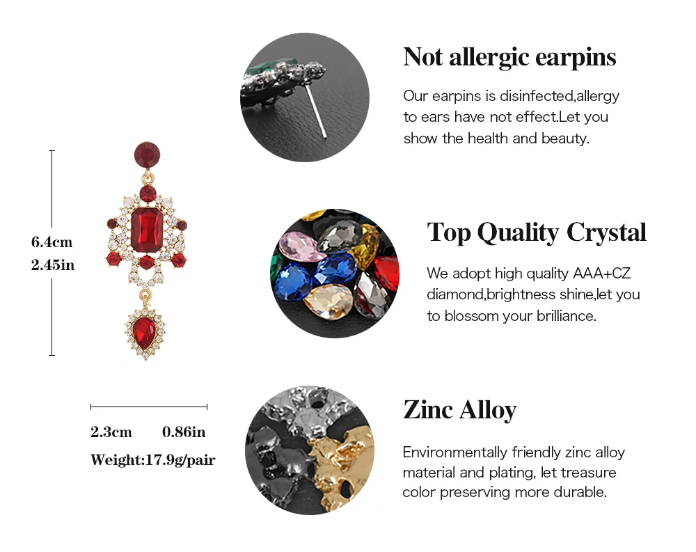 VEYO Rhinestone Retro Drop Earrings Luxury Crystal Earrings for Women New Arrival Brinco