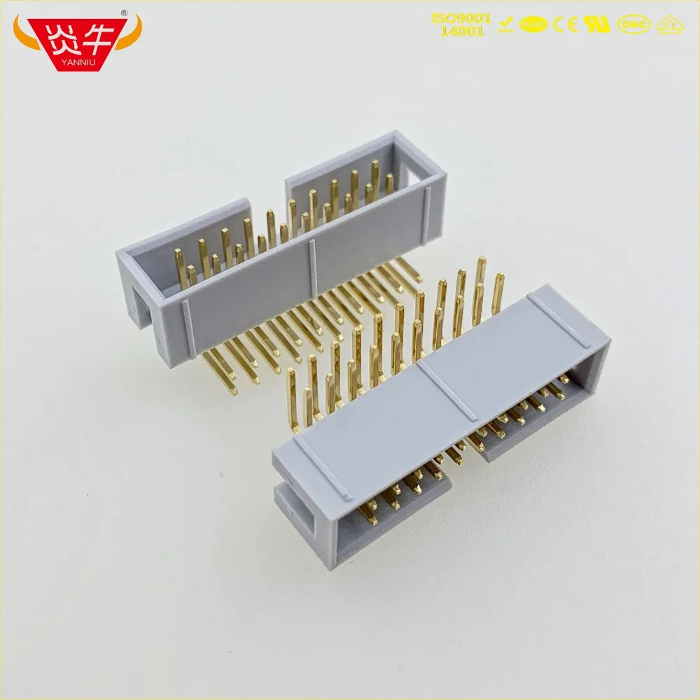 

50Pcs DC3-20P GREY WHITE 20PIN IDC SOCKET BOX 2.54mm PITCH BOX HEADER RIGHT ANGLE CONNECTOR CONTACT PART GOLD-PLATED 3Au YANNIU