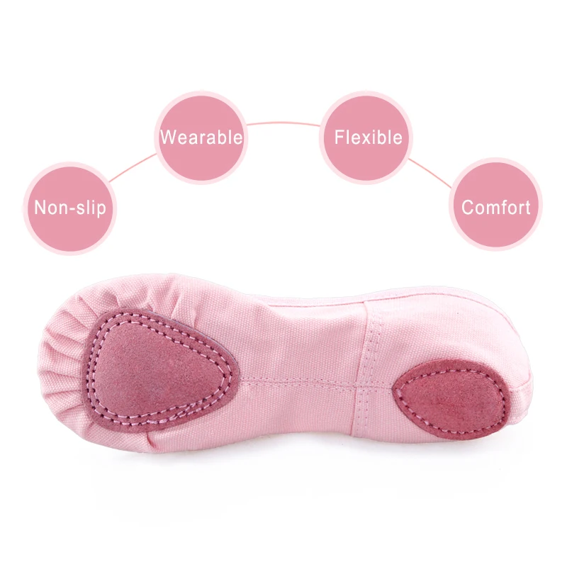 Women Kids Girl Boy Canvas Cotton Ballet Dance Yoga Gym Shoes Girls Adult Soft Sole Ballet Flat Slippers