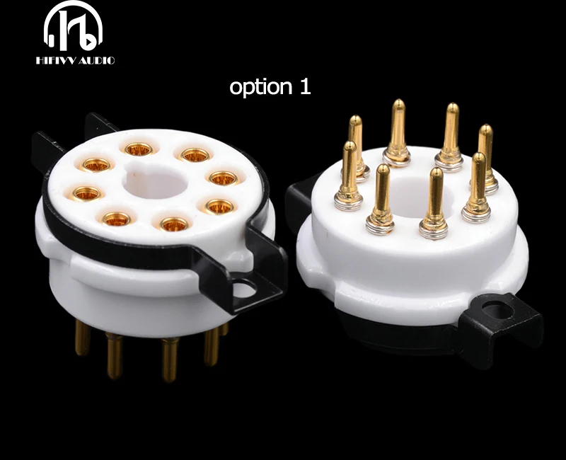 EIZZ 8 pin tube holder ceramic gold-plated bipolar PCB socket tube KT88 6SN7 6V6 KT66 upgrade Tube power Amplifiier