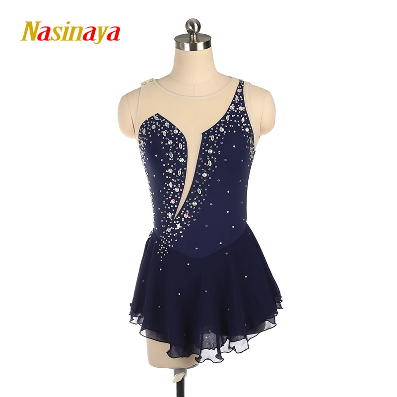 Nasinaya Figure Skating Competition Training Women\'s Children\'s Rhythmic Gymnastics Sleeveless Dress 18 Colors 516