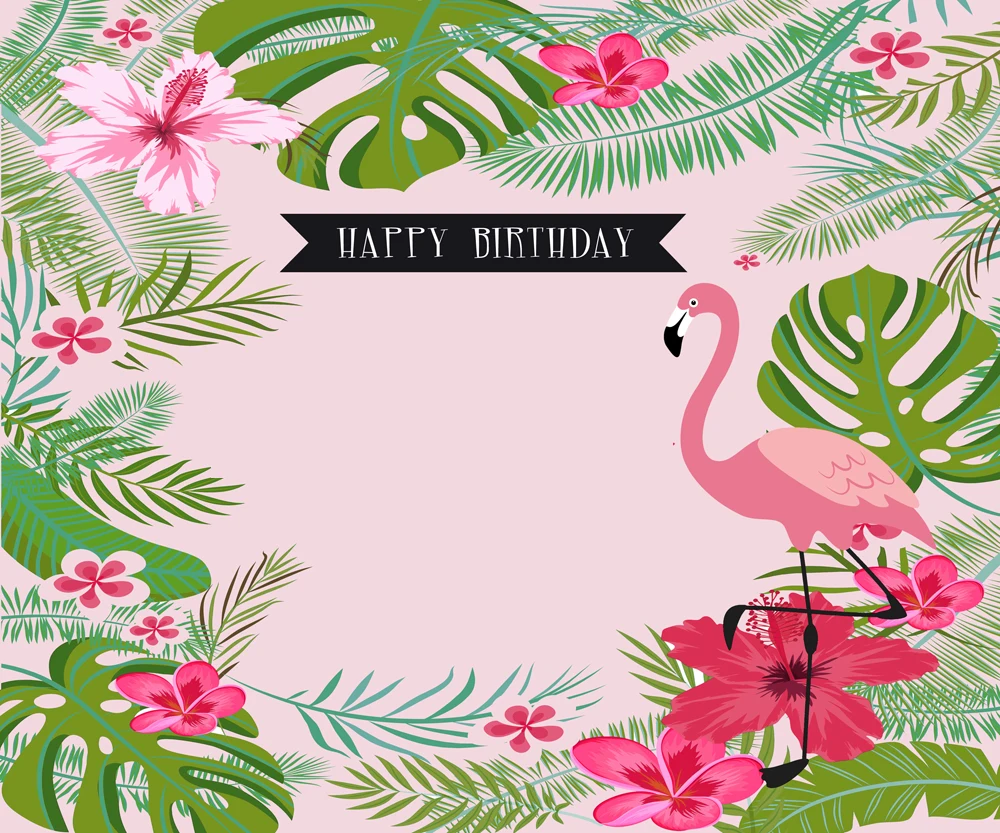 BEIPOTO Customized Photography backdrop Tropical Flamingo flower summer birthday party banner photo background booth baby shower