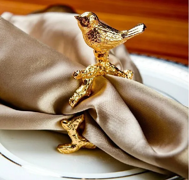 Very happy golden bird upscale luxury hotel  napkin buckle party wedding party napkin ring