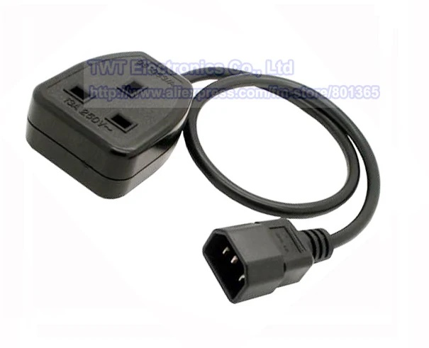 

UK Power Adaptor Cord , IEC C14 Male Plug to UK 3Pin Female Socket Power Adapter Cable For PDU UPS,13A ,4pcs, Free shipping