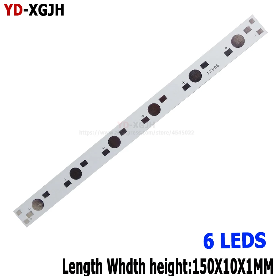 10pcs1W3W5W White Long Strip 6 LEDs 100 150mm PCB With 1 3 5 Watt Light Beads LED Aluminum Base Plate COB for DIY aquarium lanp