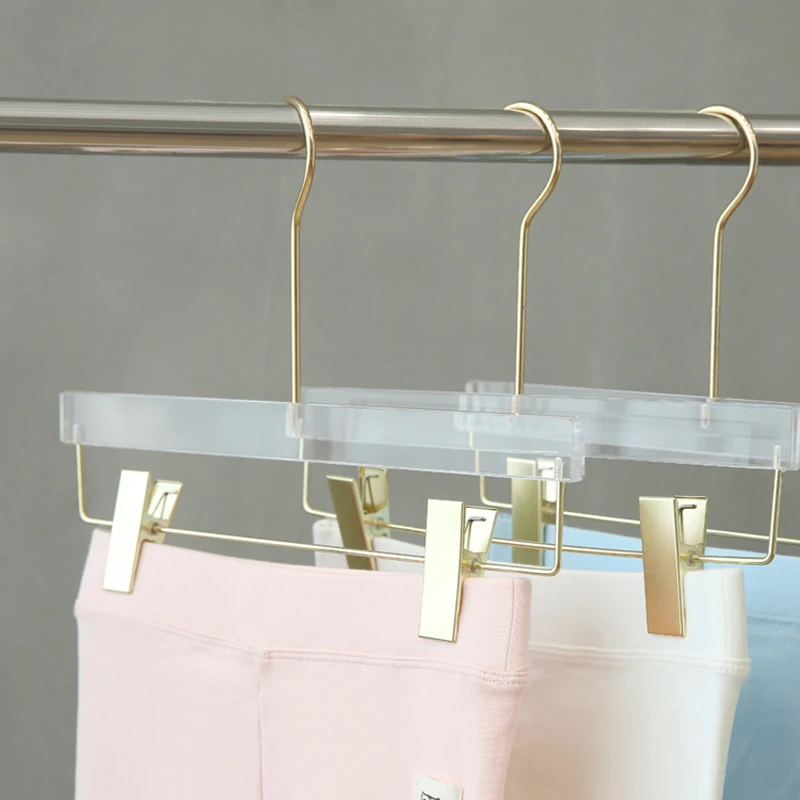 5 pcs/lot High-grade Transparent Acrylic Clothes Hangers Household Hotel Plastic Pants Rack Plastic Crystal Coat Hanger