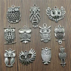 5pcs Charms Owls Antique Silver Color Owl Charms For Jewelry Making Charms Birds Jewelry Findings DIY