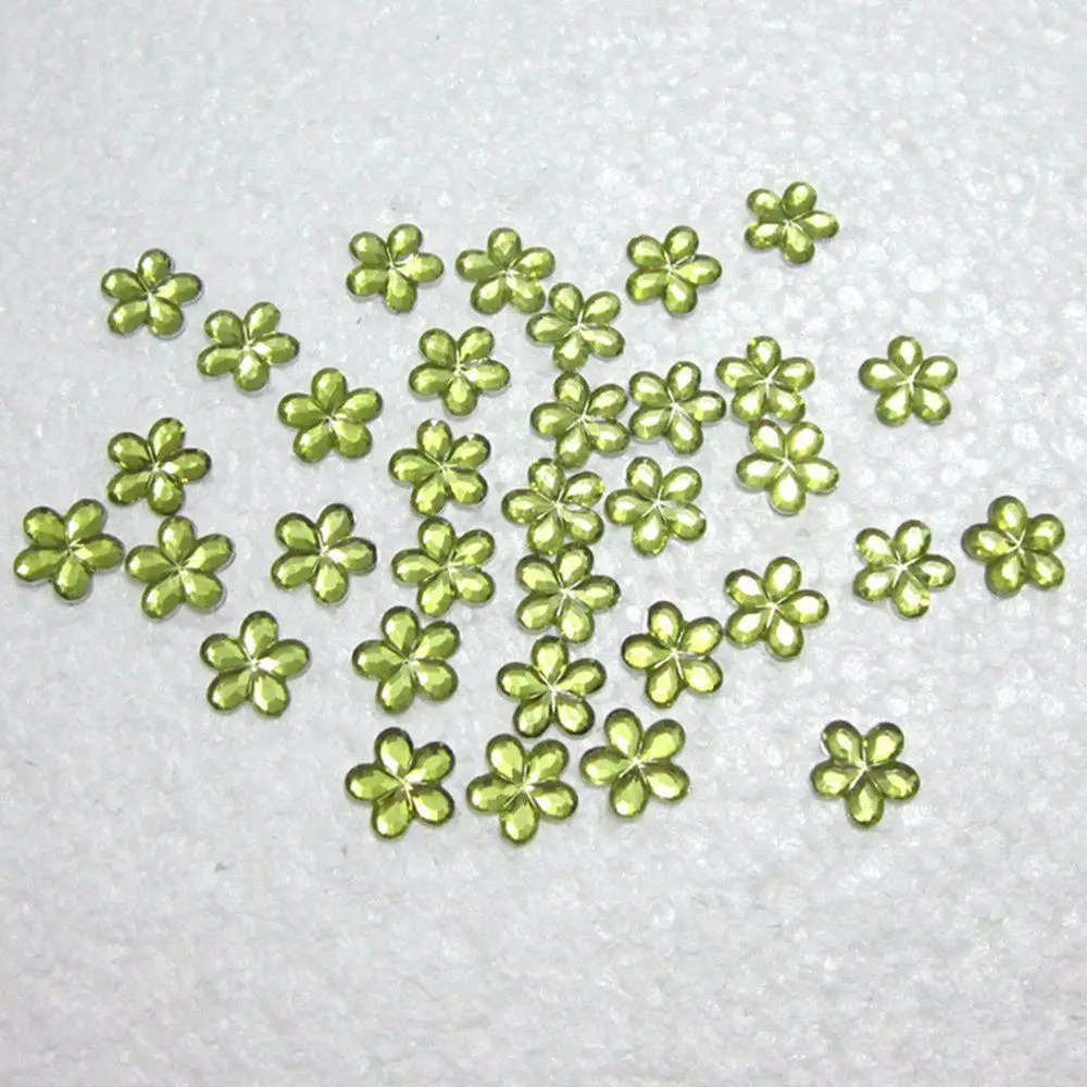 DIY 100pcs 10mm flower Acrylic plum blossom FlatBack Scrapbook Craft Wedding decoration B01