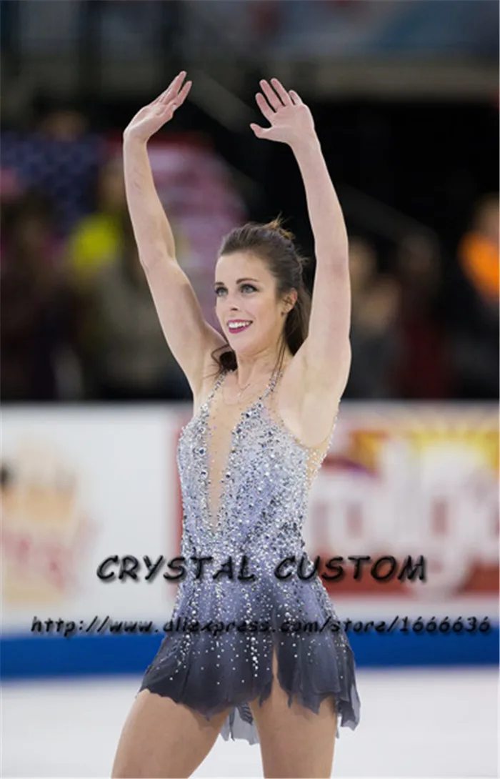 

Crystal Custom Figure Skating Dresses For Girls Graceful New Brand Ice Skating Dresses For Competition DR4333