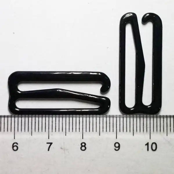 100/lot 8mm/10mm/15mm/20mm/25mm Adjuster Metal Black Lingerie Hardware Sewing Clip Hook Eye for Bikini Bra Strap Home Decoration