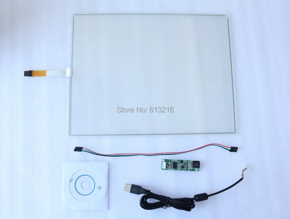 

15 inch 4 wire resistive touch panel touch screen + USB controller card +CD Room work with 15 inch LCD panel