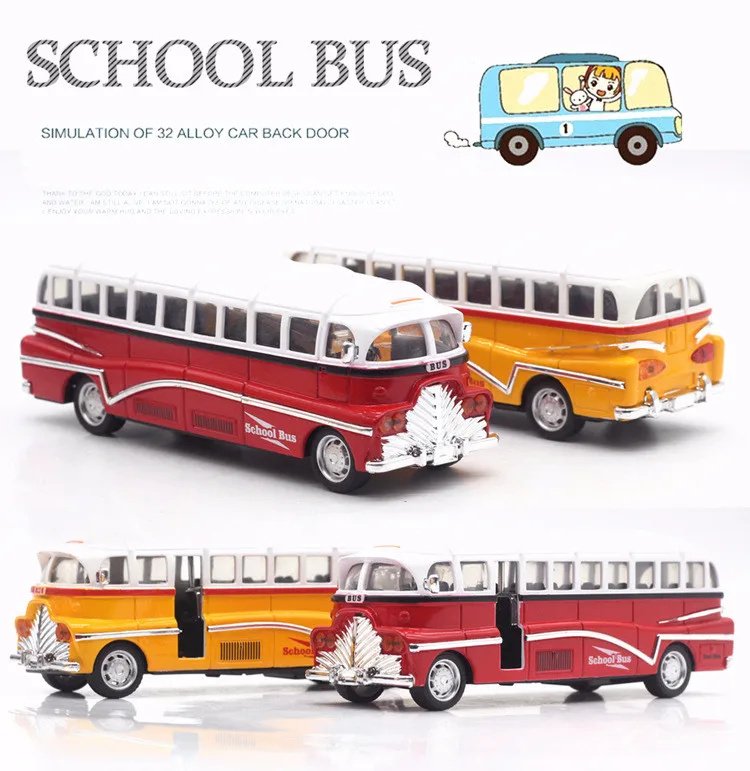 

1:28 alloy pull back School bus,high simulation Vintage bus model,toy vehicles,metal diecasts,flashing & musical,free shipping